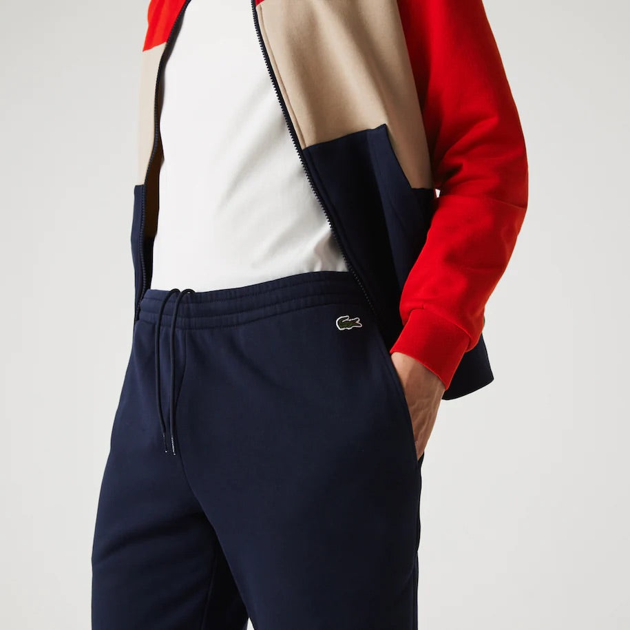 Lacoste Printed Colorblock Fleece Tracksuit (Navy Blue/Beige/Red)