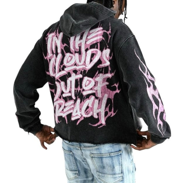 TAKER / T5261, RAW-EDGE CROPPED FRENCH-TERRY HOODIE (T5261)