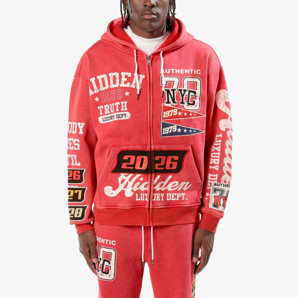 COPPER RIVET HOODIE (RED) 631019R-D