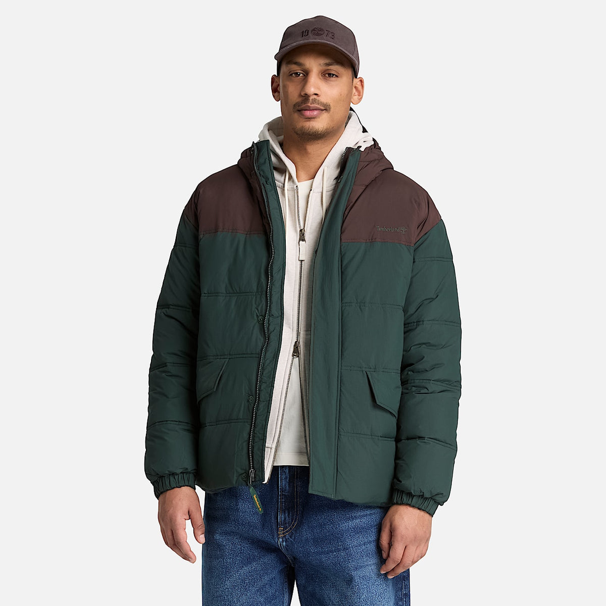 TIMBERLAND WATER REPELLENT PUFFER JACKET (DARK GREEN/BROWN) TBC0YH71AKI