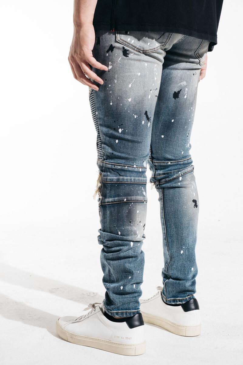EMBELLISH TYSON BIKER DENIM (BLUE) EMBSP221-152
