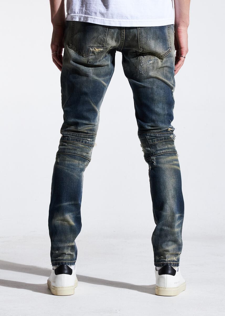 EMBELLISH FEZ BIKER DENIM (INDIGO SAND) EMBSP221-109