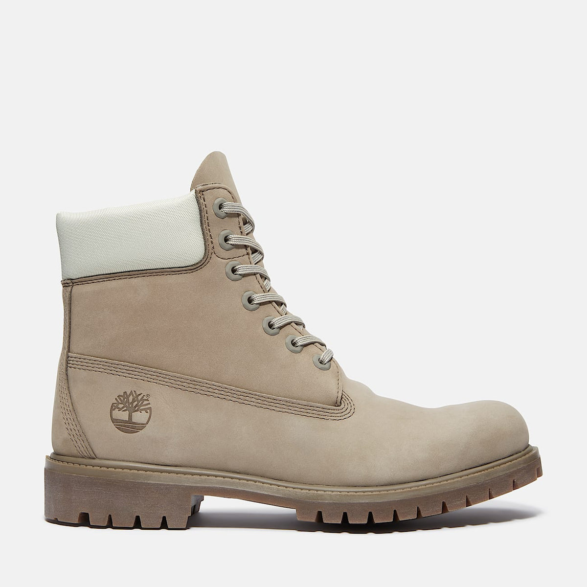 Timberland® Premium 6-Inch Waterproof Boot (Grey Nubuck/Light Green TB0A2P6WA4E