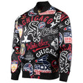 PRO STANDARD CHICAGO WHITE Sox BLACK ALLOVER PRINT SATIN FULL-SNAP JACKET