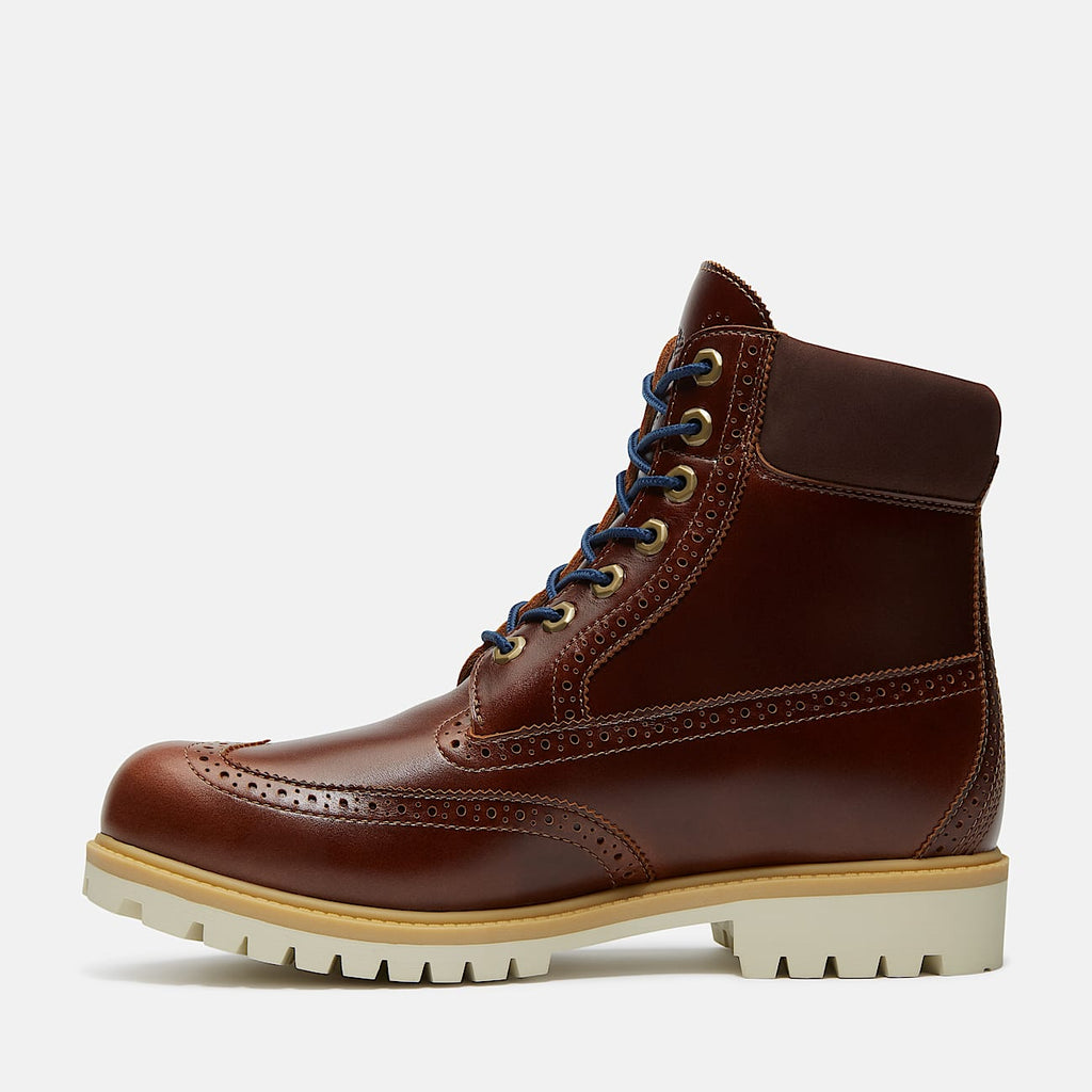 TIMBERLAND PREMIUM 6 IN LACE BROUGE WINGTIPS WP BOOT (BROWN FULL GRAIN) TB0A2A8VEM4