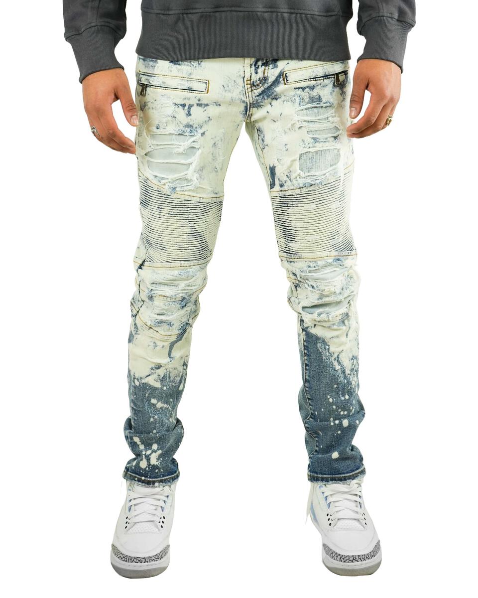 Preme Indigo Moto Denim Jeans (Indigo) PR-WB-992