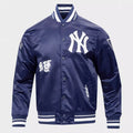 Pro Standard New York Yankees Mens Navy Blue Old English Satin Light Weight Jacket LNY6314652