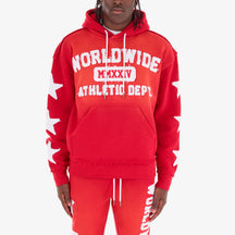 COPPER RIVET WORLD WIDE HOODIE (RED)