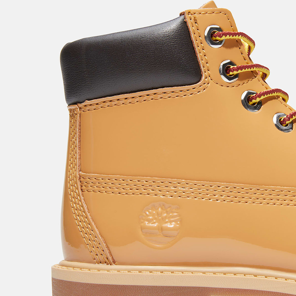 JUNIOR TIMBERLAND PTRMIUM 6 INCH WATERPROOF BOOT ( WHEAT PATENT LEATHER)