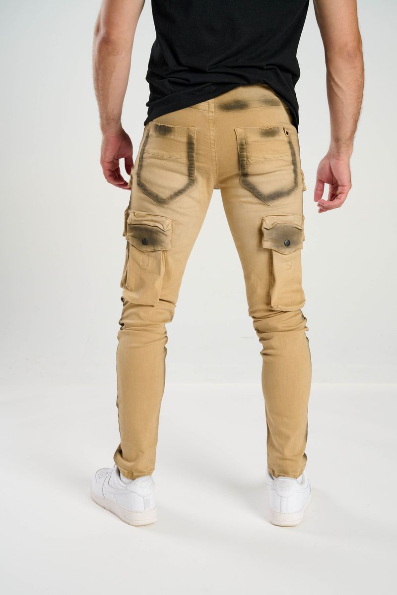 TAKER / CARGO POCKET JEAN SLIM FIT (KHAKI) T4051
