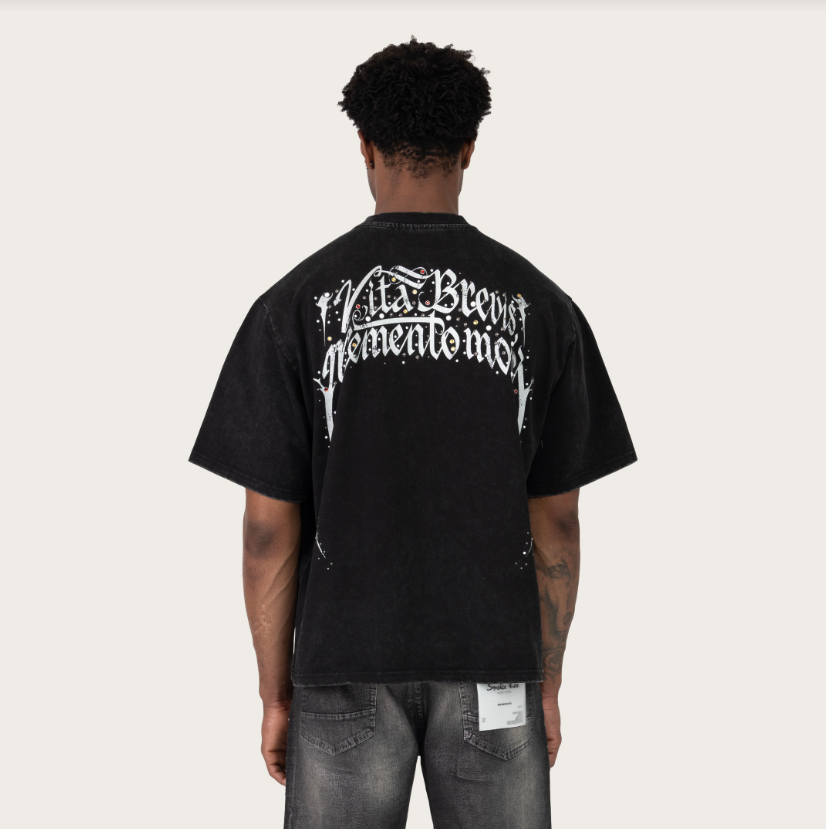 SMOKE RISE MEMENTO MORISTUDDED SS TEE (KT26S453) BLACK