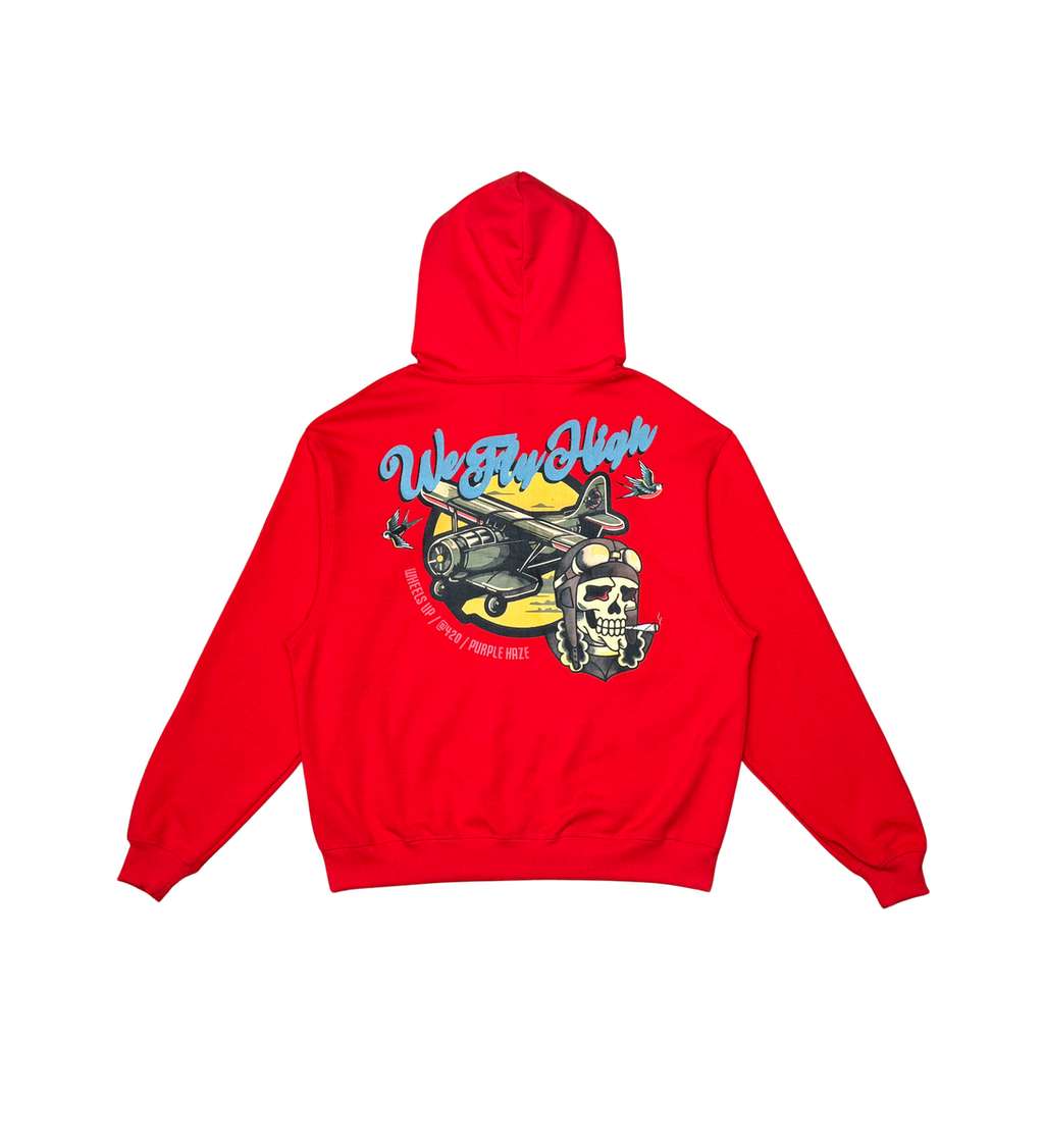 GENUINE WE  FLY HIGH ZIP HOODIE (RED) GN4136