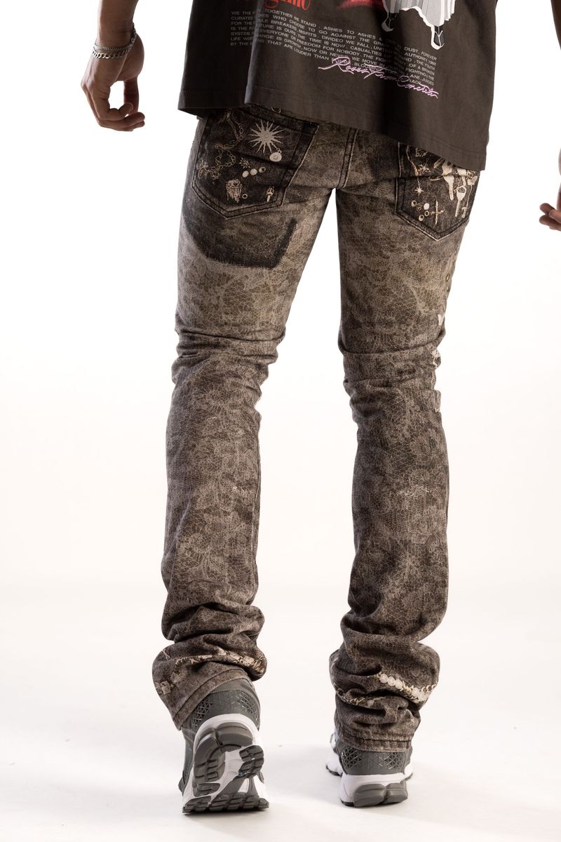 KINDRED / PREMIUM DIGITAL PRINT STACKED JEAN (GREY) KD2234