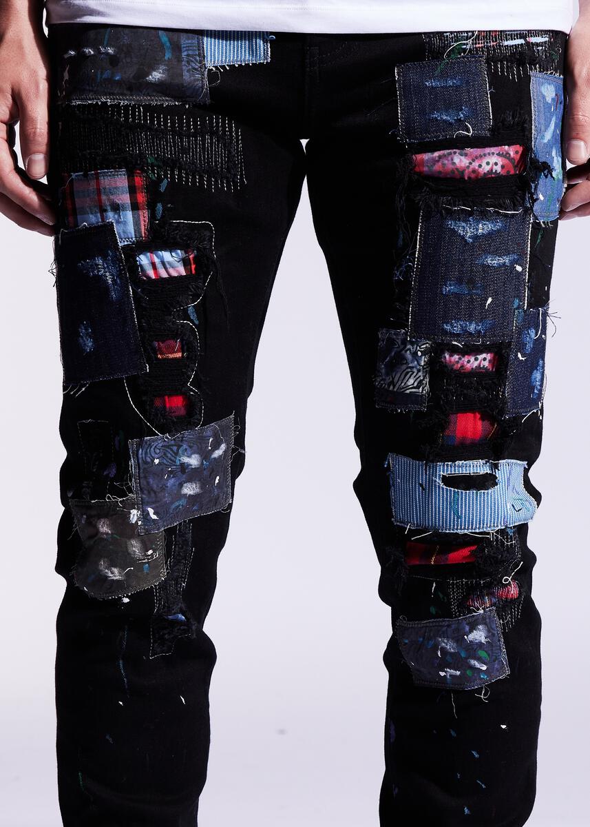 EMBELLISH SILAS DENIM (BLACK) EMBF221-107