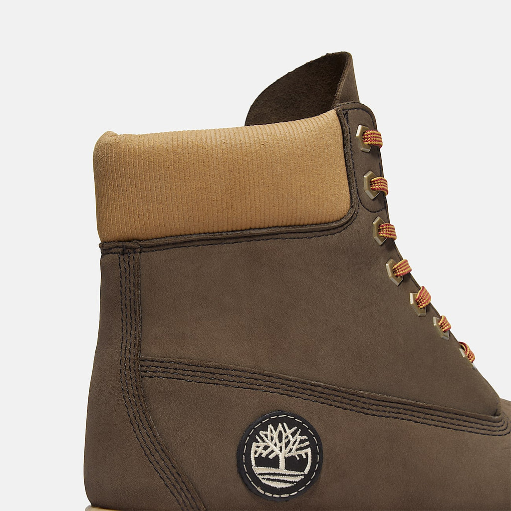 TIMBERLAND PREMIUM 6 INCH WATERPROOF BOOT (DARK BROWN NUBUCK/OLIVE) TB0A2P6WA4J