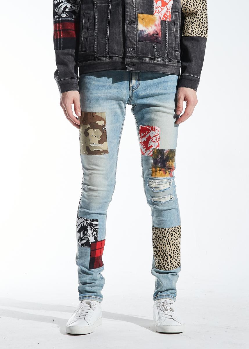 EMBELLISH SNYDER DENIM (BLUE PATCHWORK) EMBSP220-139