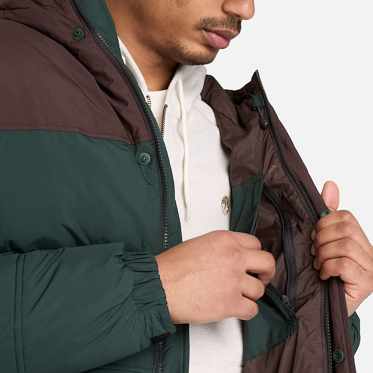 TIMBERLAND WATER REPELLENT PUFFER JACKET (DARK GREEN/BROWN) TBC0YH71AKI