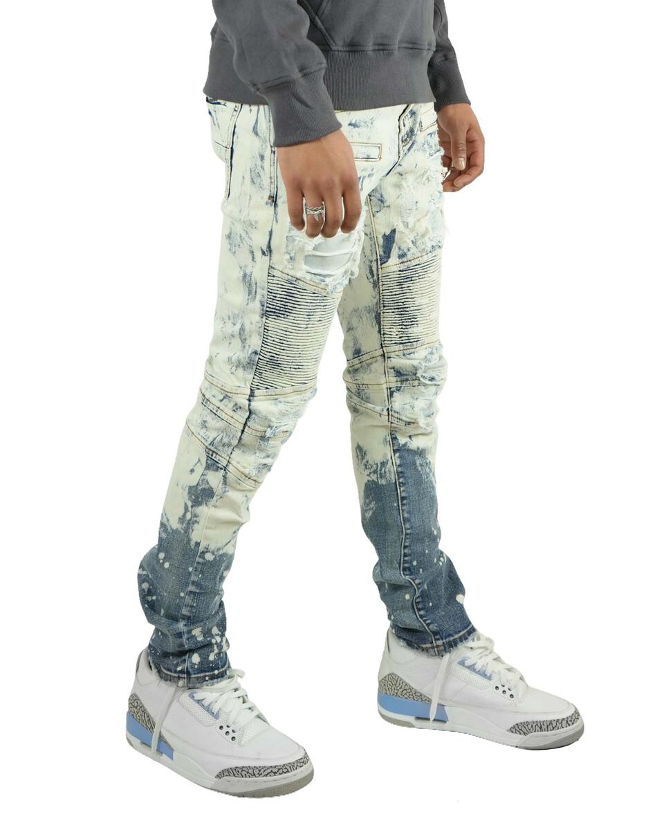 Preme Indigo Moto Denim Jeans (Indigo) PR-WB-992