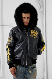 JORDAN CRAIG / BRONX BOMBER JACKET W/HOOD (BLACK)