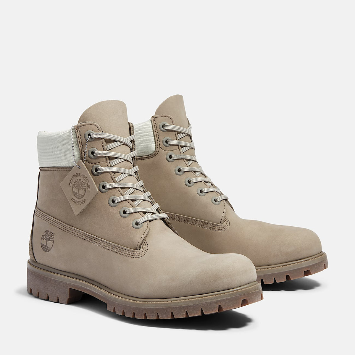 Timberland® Premium 6-Inch Waterproof Boot (Grey Nubuck/Light Green TB0A2P6WA4E