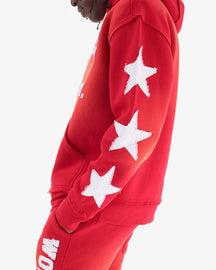 COPPER RIVET WORLD WIDE HOODIE (RED)