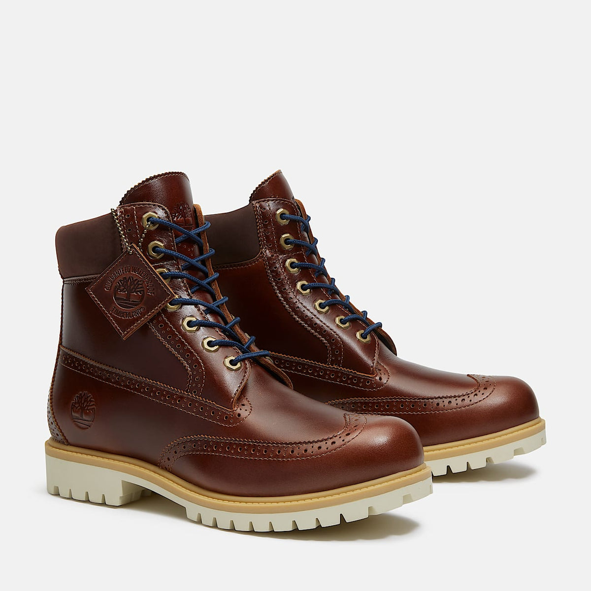 TIMBERLAND PREMIUM 6 IN LACE BROUGE WINGTIPS WP BOOT (BROWN FULL GRAIN) TB0A2A8VEM4