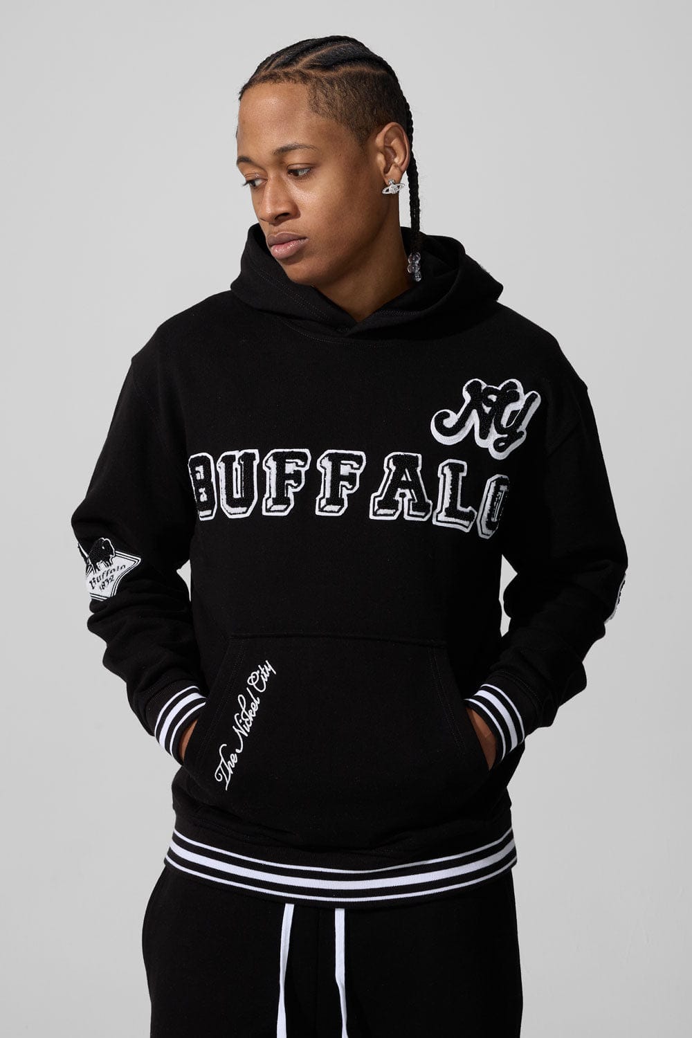 Jordan Craig Buffalo Mafia Pullover Hoodie Black (8805H)