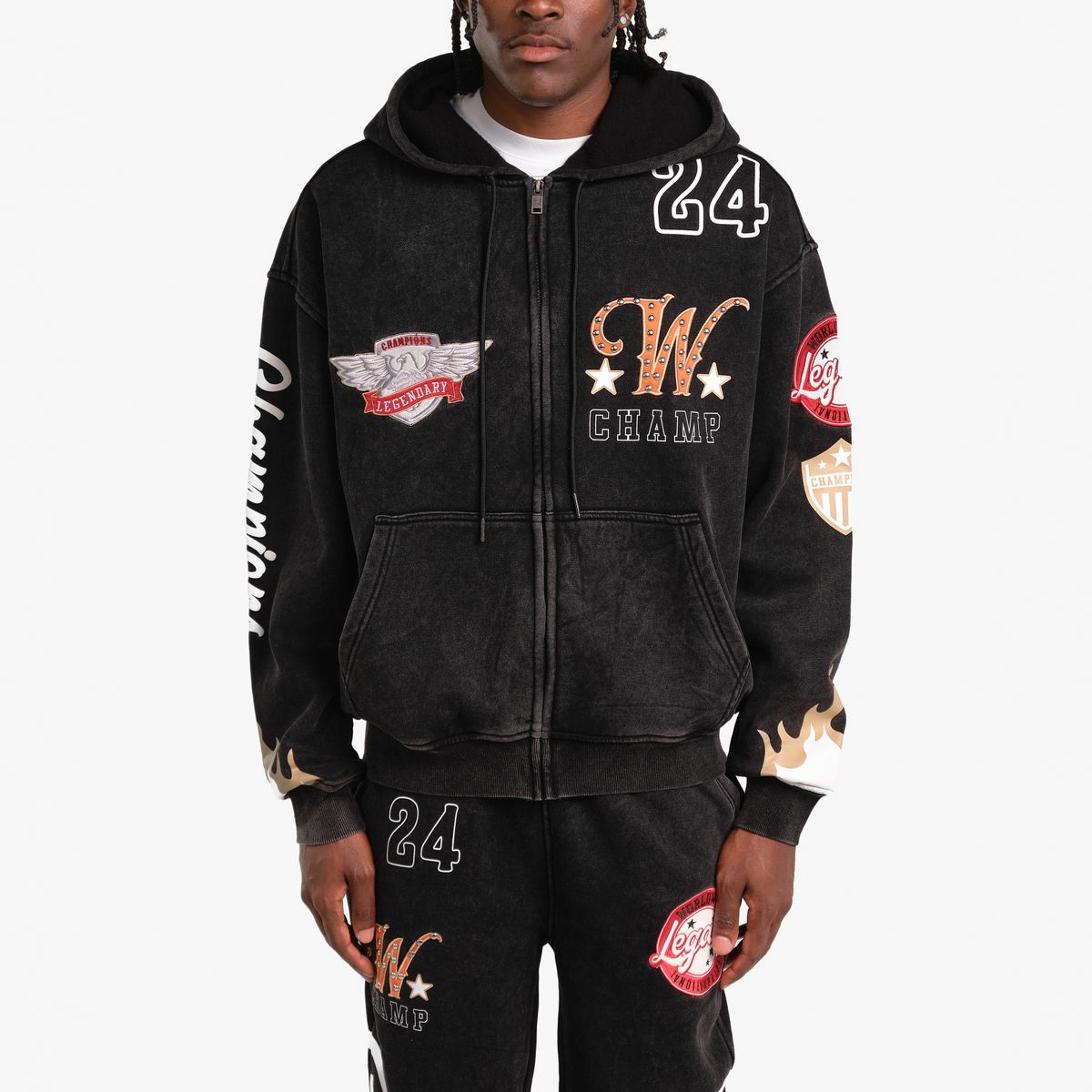 COPPER RIVET WORLD CLASS CHAMPION FULL ZIP HOODIE (BLACK) 631011