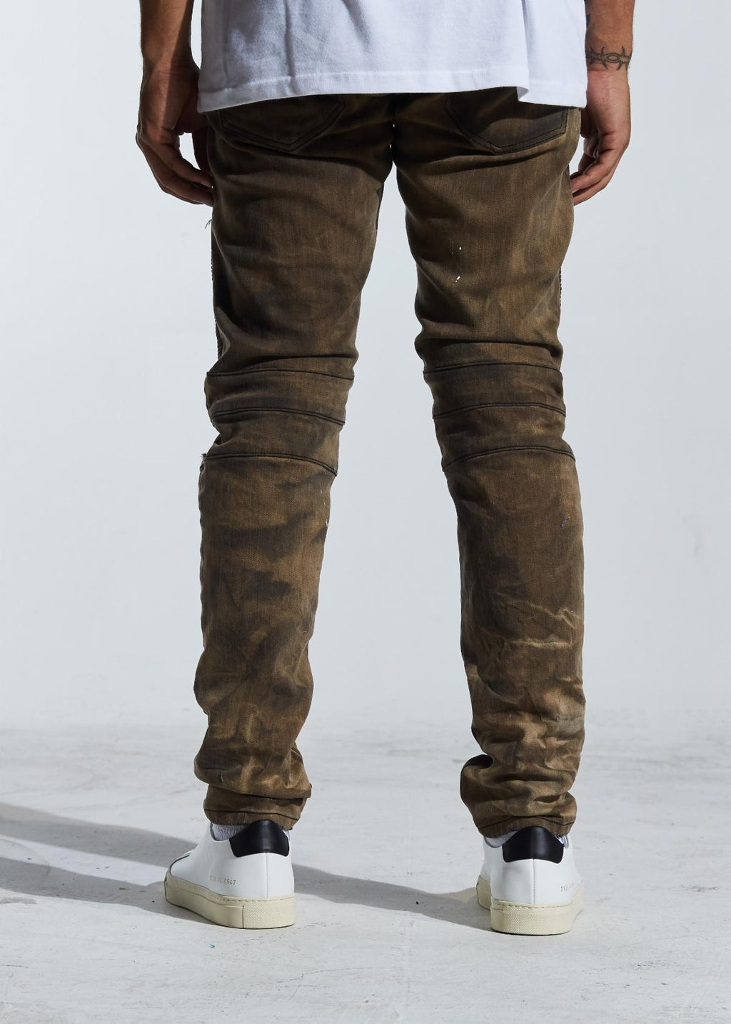 EMBELLISH SALVADOR BIKER DENIM (BROWN) EMBH118-114