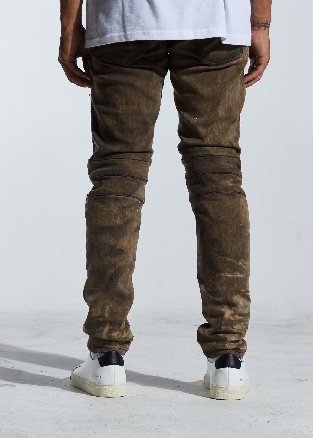 EMBELLISH SALVADOR BIKER DENIM (BROWN) EMBH118-114