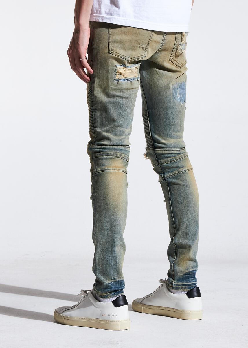 EMBELLISH PYLA BIKER DENIM (LIGHT SAND) EMBSP121-107