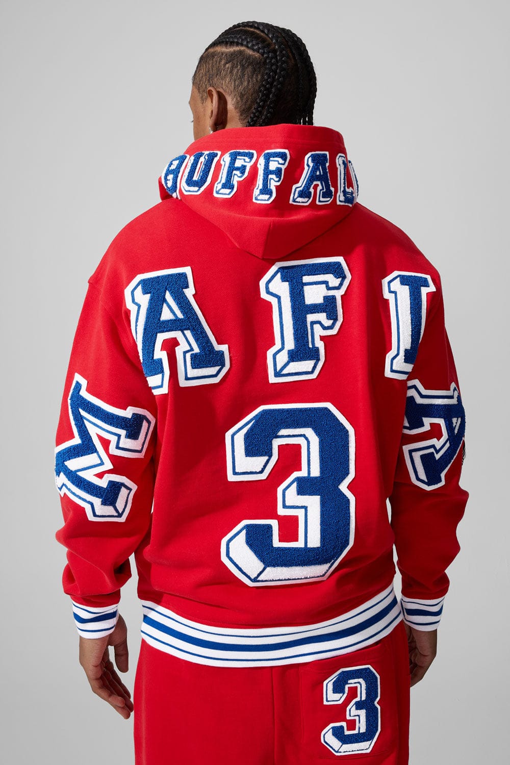 Jordan Craig Buffalo Mafia Pullover Hoodie Red (8805H)