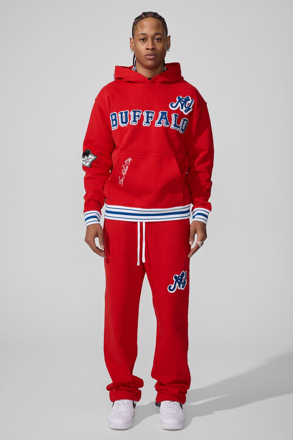 Jordan Craig Buffalo Mafia Pullover Hoodie Red (8805H)