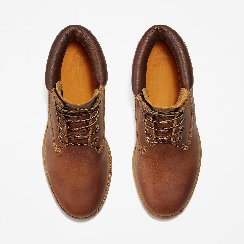 TIMBERLAND PREMIUM 6 INCH WATERPROOF HERITAGE BOOT (MEDIUM BROWN NUBUCK) TB127094214