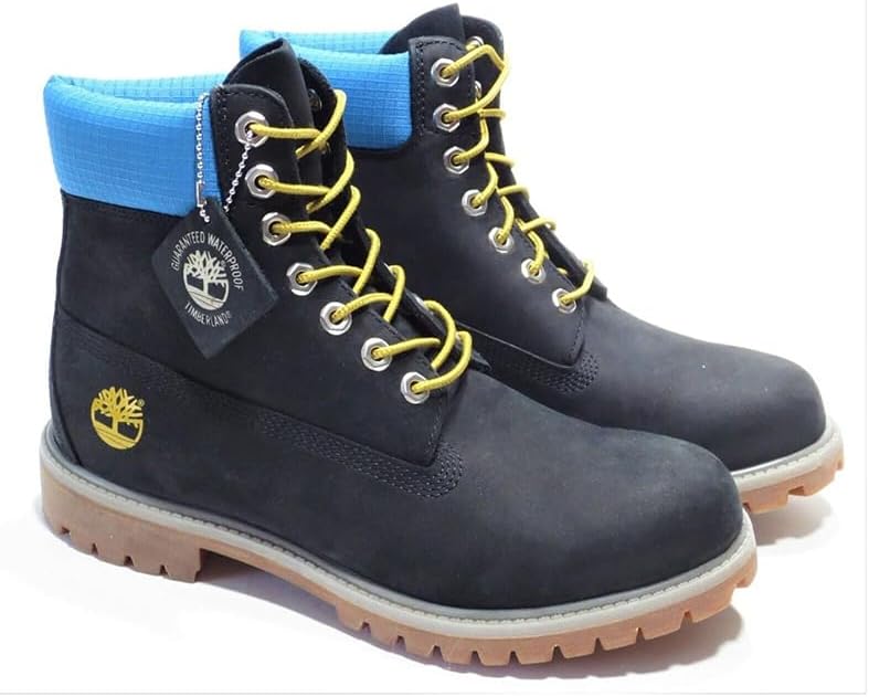 TIMBERLAND 6 INCH PREMIUM WATERPROOF BOOT (BLACK/BLUE) TB0A5NYZ001