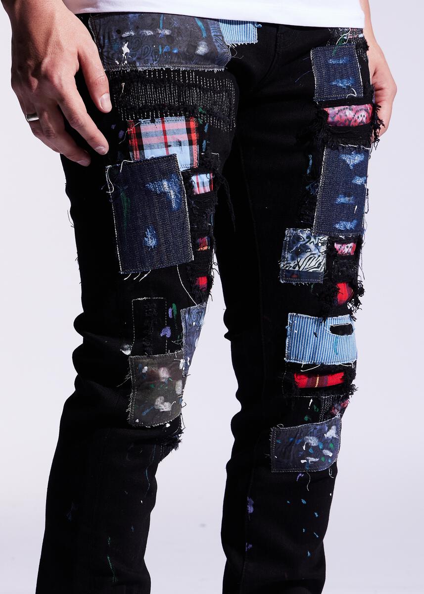 EMBELLISH SILAS DENIM (BLACK) EMBF221-107