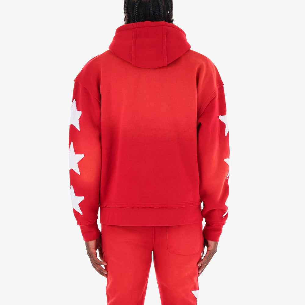 COPPER RIVET WORLD WIDE HOODIE (RED)
