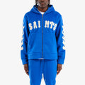 COPPER RIVET "SAINTS" MOHAIR HOODIE W/ PEARL DETAILS (ROYAL BLUE)