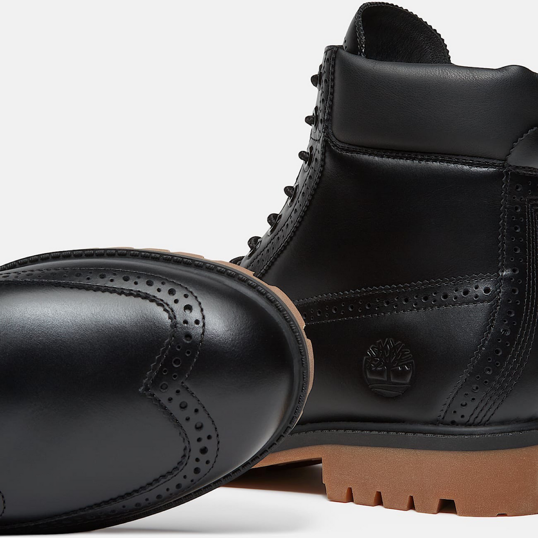TIMBERLAND PREMIUM 6 IN LACE BROUGE WINGTIPS WP BOOT (BLACK FULL GRAIN) TB0A2A8VW02