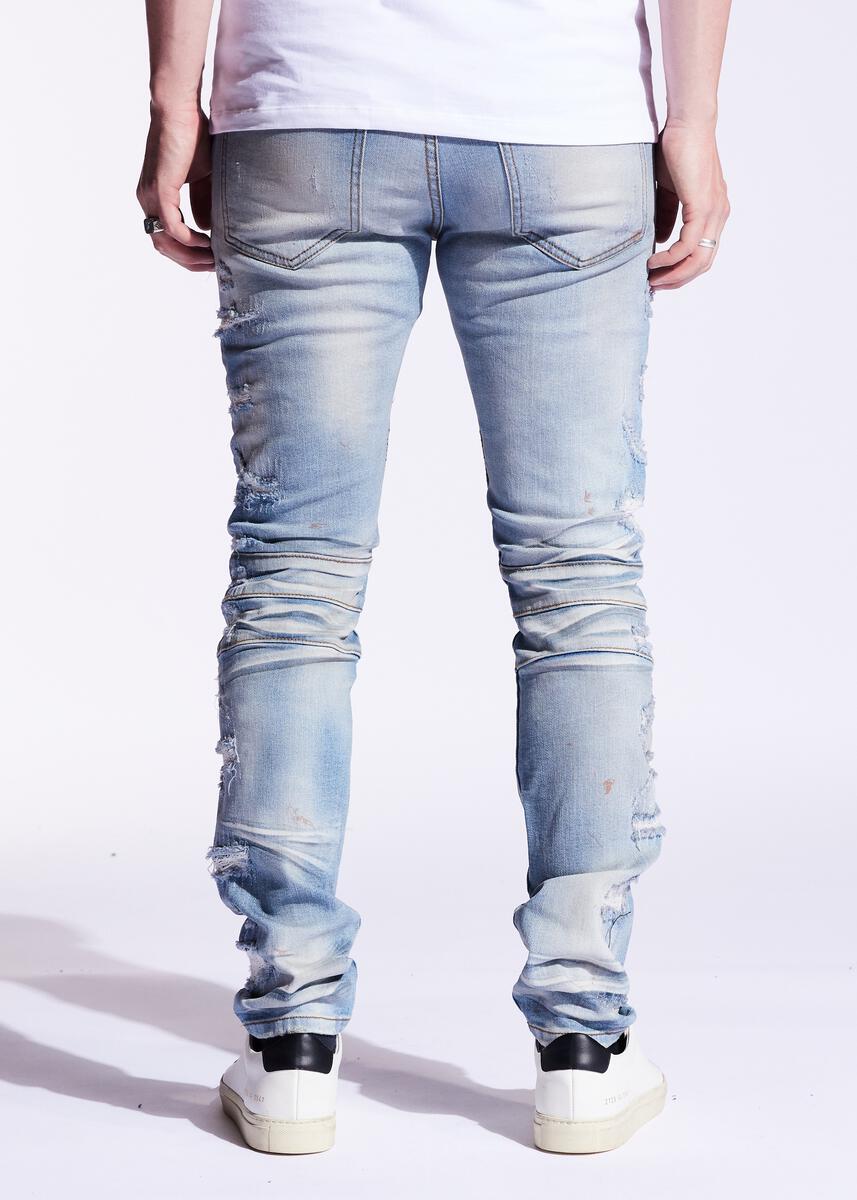 EMBELLISH LERO BIKER DENIM (BLUE) EMBF121-115