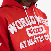 COPPER RIVET WORLD WIDE HOODIE (RED)