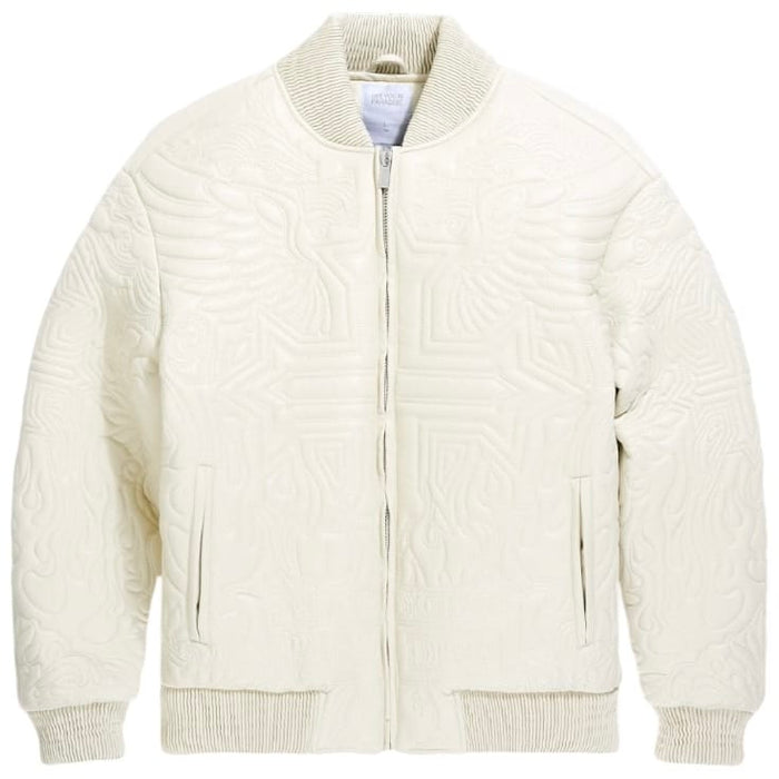 SEE YOU IN PARADISE FLAMING CROSS STITCHED BOMBER JACKET (KHAKI) 91685