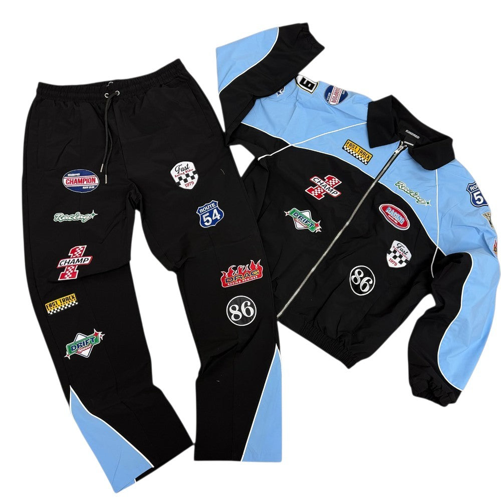 KINDRED PATCH NYLON LONG SLEEVE SET (BLACK/BABY BLUE) KD269T/P
