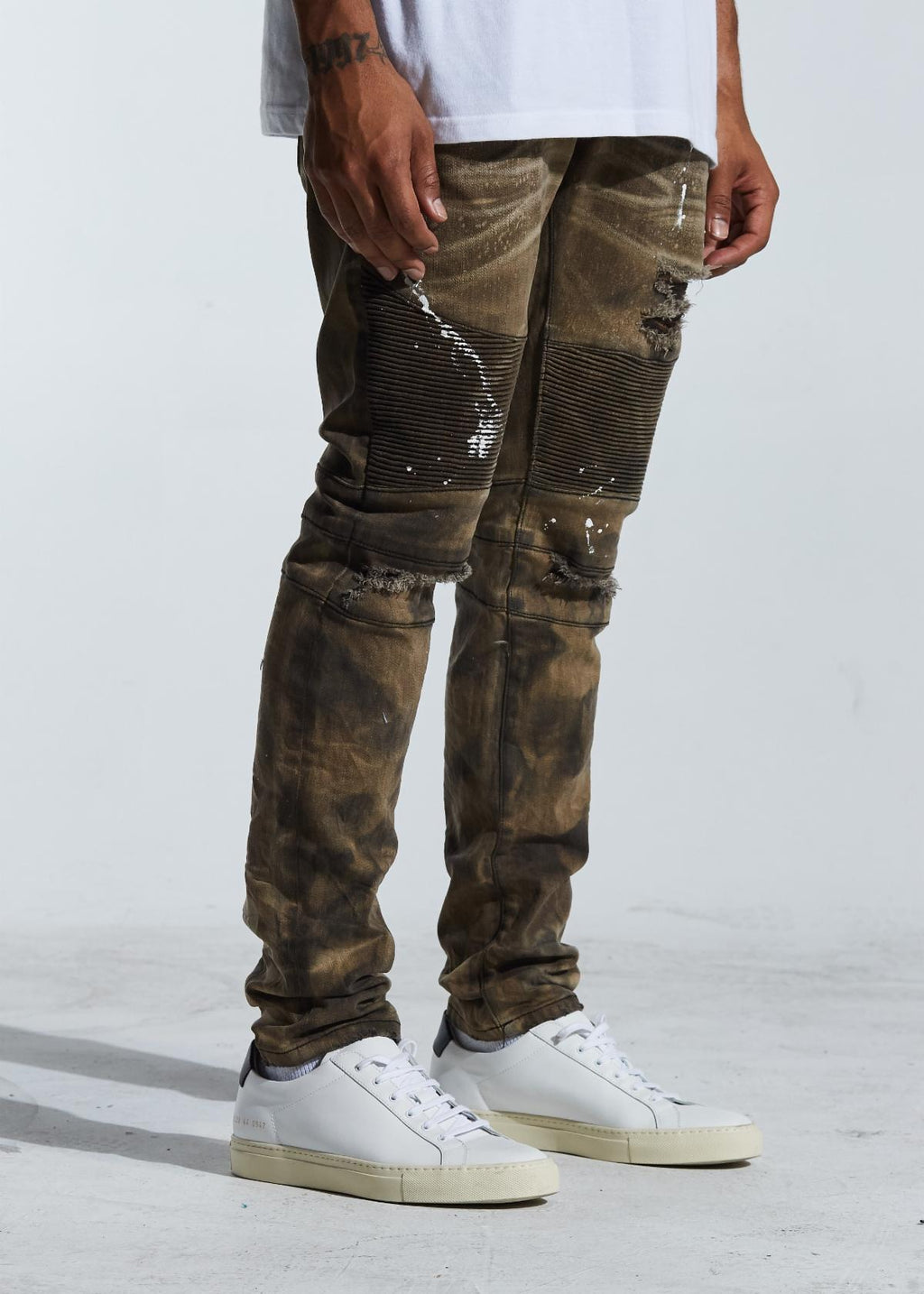 EMBELLISH SALVADOR BIKER DENIM (BROWN) EMBH118-114