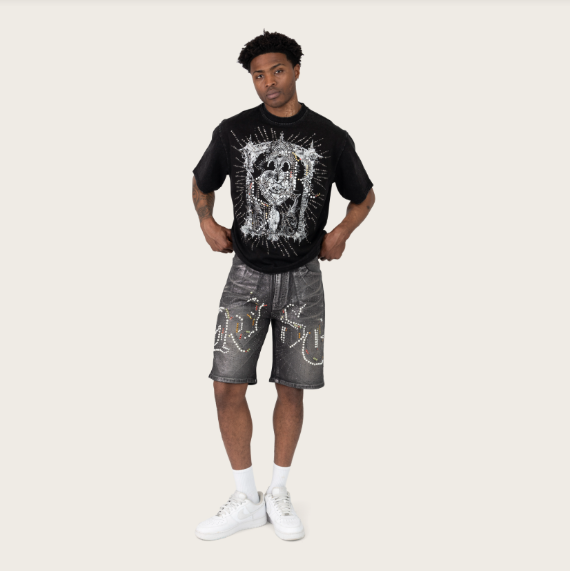SMOKE RISE MEMENTO MORISTUDDED SS TEE (KT26S453) BLACK