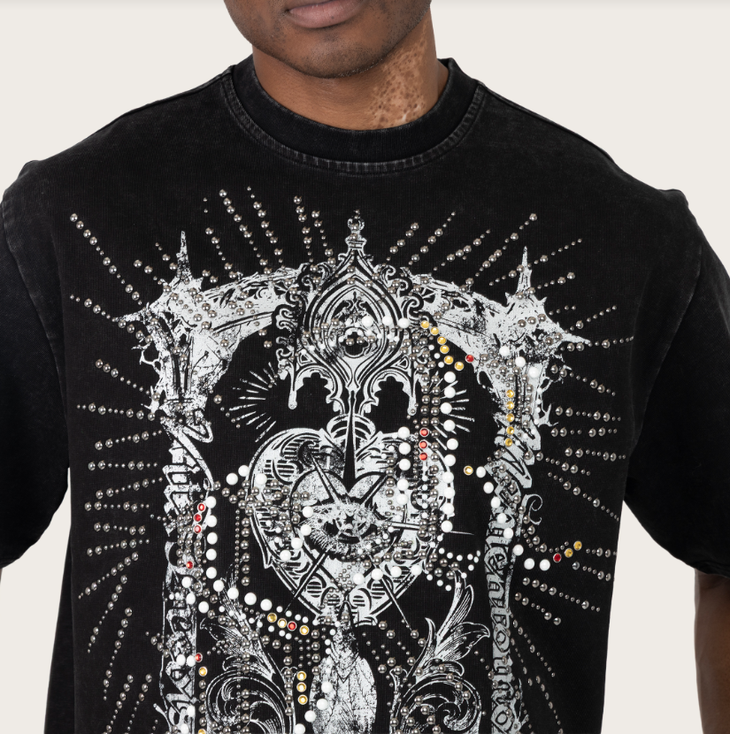 SMOKE RISE MEMENTO MORISTUDDED SS TEE (KT26S453) BLACK