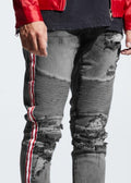 EMBELLISH KHALIL BIKER DENIM (GREY) EMBF219-137