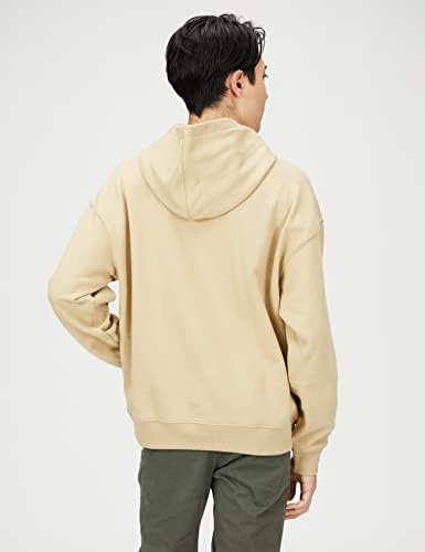 Lacoste  Men's Monogram Motif Lacoste Print Hooded Sweatshirt Beige