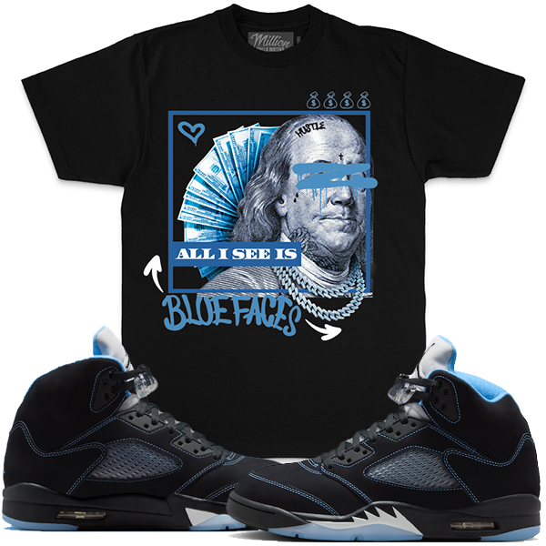 MILLION DOLLA MOTIVE ALL I SEE IS BLUE FACES TEE (black)