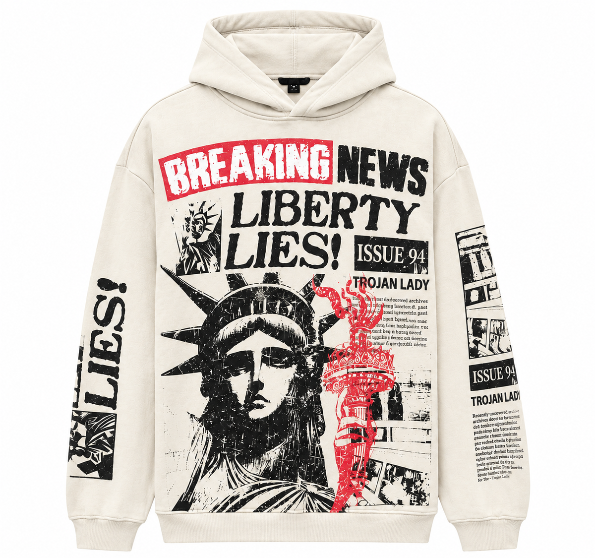 PJ MARK THE TIMES HOODIE (OATMEAL) F2661
